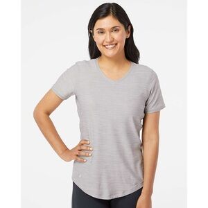 Adidas Mèlange Tech V-Neck T-Shirt, L, Mid Grey Melange NWOT